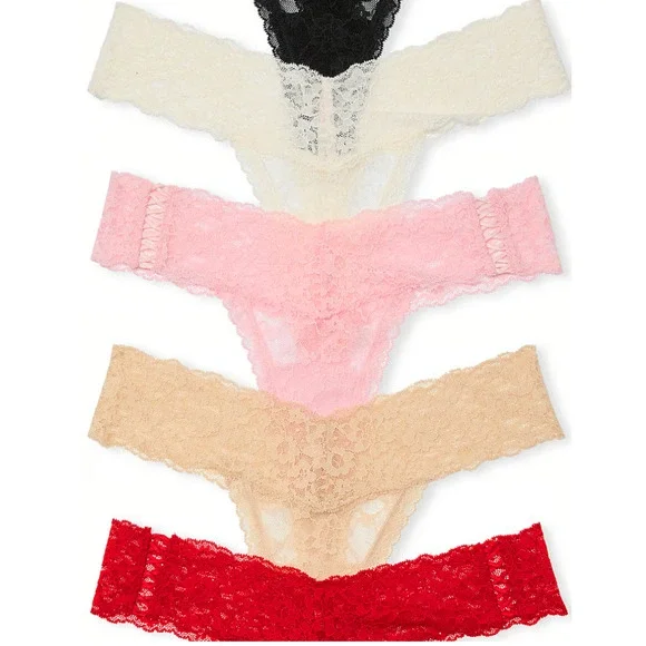 Victoria's Secret, Pack of 5, Sexy Lace Waist Thongs Panty Pack - Size XXL - Picture 3 of 3